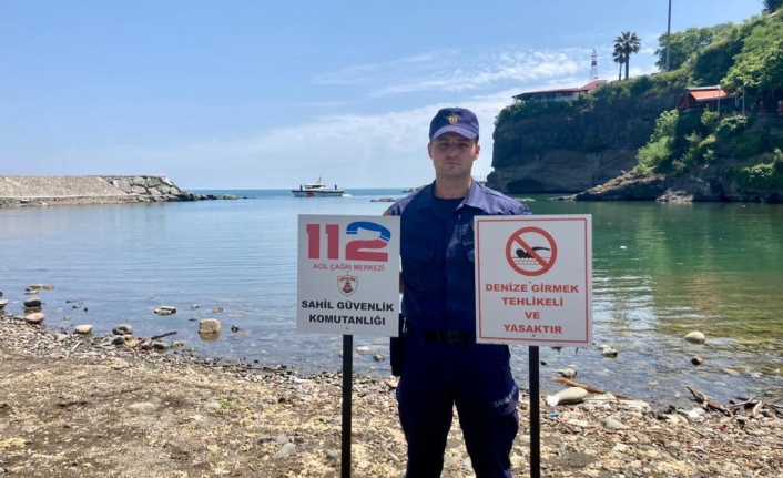 Sahil güvenlik Komutanlığı uyarı levhaları koydu