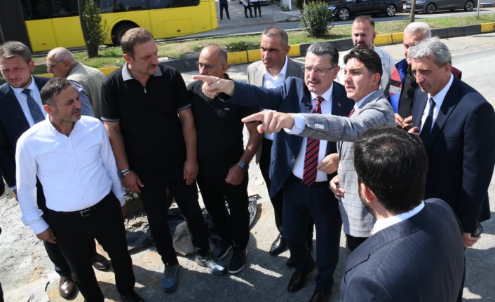 Yomra Yeni Nesil Hemzemin Kavşak alanında incelemelerde bulunan Başkan Genç: