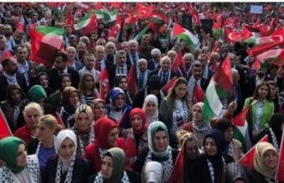 Özgür Filistin mitingi yapıldı