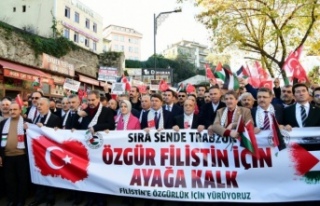 Özgür Filistin için yürüdük