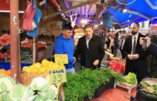 Başkan adayı Aydın pazarkapı mahallesinde.