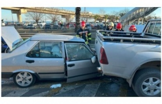 Ortahisar’da  trafik kazası 2 yaralı