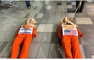 Tramb ve Netenyahu yerlerde süründürüldü