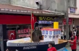 Bandırma vapurunu karadan yürüttüler