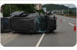 Trabzon'un Araklı ilçesinde meydana gelen trafik...