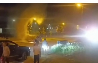 Araklı’da Araç Yandı