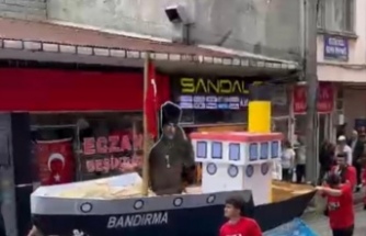 Bandırma vapurunu karadan yürüttüler