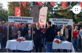SP ortahisar ilçe  Başkanlığı Atatürk alanına masaları kurdu