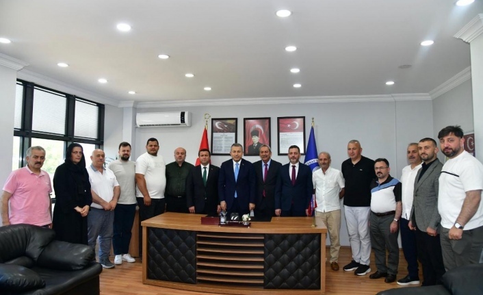 Vali Şahin ve kaymakam ocak Başkan Sivrikaya’yı ziyaret etti