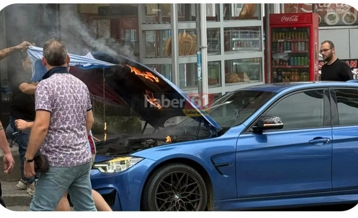 PARK HALİNDEKİ OTOMOBİL ALEV ALDI