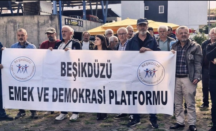 Beşikdüzü emek ve demokrasi platformu yürüdü.